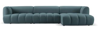 Micadoni Modulares Ecksofa Harry 5-Sitzer Rechts Samtstoff Pastellblau