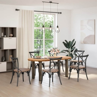 vidaXL Esstisch Hellbraun 180x90x74 cm Massivholz Eiche Oval 3305456