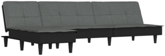 vidaXL Schlafsofa in L-Form Dunkelgrau 255x140x70 cm Stoff 3157257