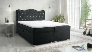 Boxspringbett Schlafzimmerbett SULTAN New in Stoff Velvet X Schwarz 120x200cm