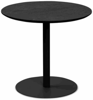 Beistelltisch >Ida 1< runde Form, in Esche Dekor schwarz, Metall+ MDF - 43x48cm (HxD)