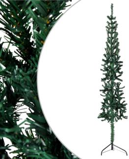 vidaXL Künstlicher Halb-Weihnachtsbaum mit Ständer Schlank Grün 180 cm 344601