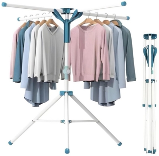 Refined Living Wäscheständer Faltbare Standtrockner mit 4 Flügeln Einziehbar Eisen Wäschetrockner, für Bettwäsche und Kleidung, Balkon,Drinnen, Draußen, Einfacher Aufbau