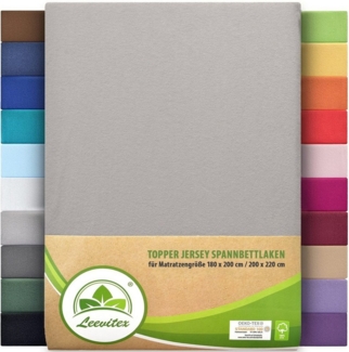 leevitex® Spannbettlaken Spannbettlaken Topperbezug Premium 170, Gummizug: rundum, extra schwere Ausführung, 180x200 - 200x220 cm, 100% Mako-Baumwolle