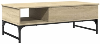 Couchtisch, Sofatisch Sonoma-Eiche 100 x 50 x 35 cm Holzwerkstoff und Metall
