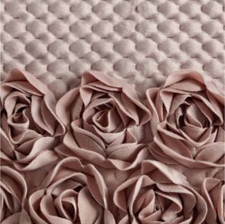 Eurofirany Tagesdecke Tagesdecke ROSES für Doppelbett, gesteppter Bettüberwurf aus Velours mit 3D-Rosen