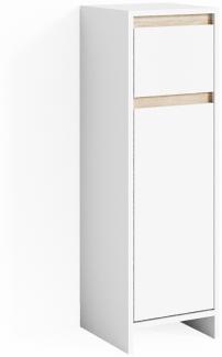 VICCO Badschrank EMMA Weiß Sonoma Eiche - Badezimmerschrank Badregal Midischrank