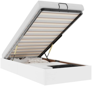 vidaXL Ottoman-Bett ohne Matratze Weiß 100x200 cm Kunstleder 3310785