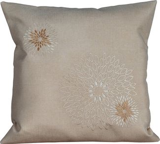 heimtexland Tischdecke Deko Tischwäsche Kissen Serie Pusteblume bestickt (Typ887 1-tlg), Mitteldecke 85x85 I natürlich edle Leinen-Optik I beige