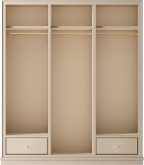 Casa Padrino Luxus Kleiderschrank Beige 200 x 60 x H. 200 cm - Offener Schlafzimmer Schrank - Schlafzimmer Möbel - Hotel Möbel - Schlafzimmer Einrichtung - Luxus Möbel - Luxus Einrichtung