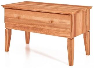 Kommode Sydo aus Kernbuche massiv 87x45x50 cm mit 1 Schublade und Holzbeinen