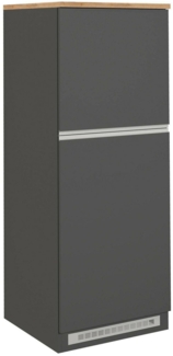 Dmora Küchenschrank Mesarthim, Mehrzweckschrank, Küchenzeile Schrank, Multifunktionales Kühlregal, 100 % Made in Italy, 60 x 60 x 165 cm, Anthrazit und Eiche
