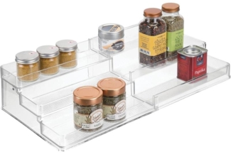 Gewürzregal Gewürzständer Organizer ausziehbar 3 Ebenen mDesign transparent