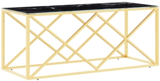 vidaXL Couchtisch 110x45x45 cm Edelstahl und Glas 349964