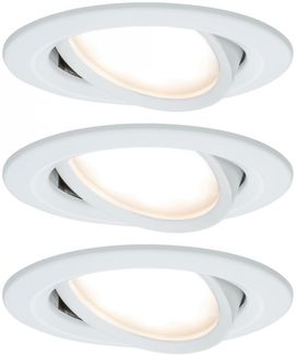 Paulmann No. 93449 Einbauleuchte LED Coin Nova 3er-Set rund 6W Weiß matt schwenkbar