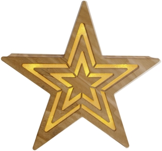 Weihnachtsstern Beleuchtet Holz Stern LED Weihnachtsbeleuchtung Timer 5287427