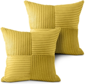 Amilian Dekokissen mit Füllung und Kissenbezug - Deko Kissen, Sofakissen, Zierkissen, (2 Stück), 40x40 cm, Kopfkissen mit Kissenfüllung