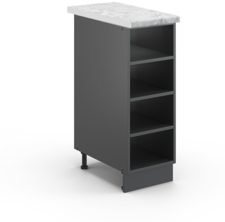 Küchenregal Fame-Line Anthrazit 30 cm , AP Marmor Vicco