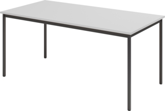 bümö Tisch, Multifunktionstisch 160 x 80 cm in Grau/Schwarz - Besprechungstisch, Konferenztisch, Meetingtisch, Mehrzwecktisch, Pausentisch, Besprechungsraum, Meetingraum, Pausenraum, VS16-5-D