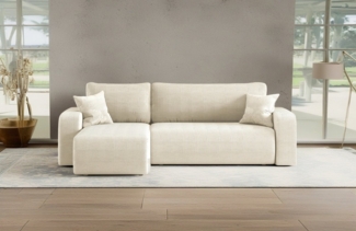 Kaiser Möbel Ecksofa mit schlaffunktion und bettkasten, MILANO L stoff Poso und Quelle, Bettkasten, Schlaffunktion, praktisch, funktionell