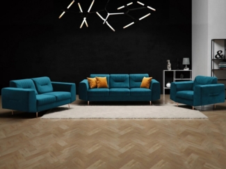 Beautysofa Polstergarnitur im modernen Stil auf hohen Metallbeinen VENEZIA, (Sessel + 2-Sitzer Sofa + 3-Sitzer Sofa im modernes Design), mit Metallbeine, Couchgarnituren aus Velours