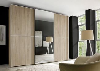 STAUD Schwebetürenschrank Sinfonie Plus, edles Design in hochwertiger Qualität, Made in Germany Mit Spiegeltüre und vier verschiedenen Ausstattungsvarianten