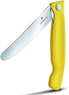 Victorinox Swiss Classic faltbares Gemüsemesser Wellenschliff (11 cm), Gelb