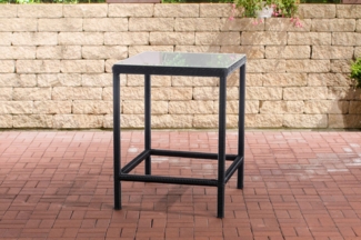 CLP Polyrattan Tisch Alia 5mm mit Glasplatte aus Sicherheitsglas,schwarz