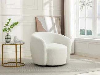 Vente-unique - VEREIDE Sessel Stoff Weiß - B 76 cm x H 67 cm x L 80 cm