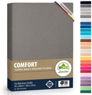 leevitex® Spannbettlaken Premium Topper Spannbettlaken, Gummizug: Rundum-Gummizug, schwer und blickdicht, 100% Baumwolle, für Topper