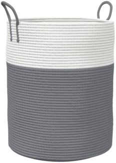 vidaXL Aufbewahrungskorb Grau und Weiß Ø38x46 cm Baumwolle 358482