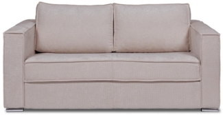 Vente-unique - Schlafsofa mit Matratze 3-Sitzer - Chenille-Stoff - Taupe - Liegefläche mit Lattenrost mit breiten Latten 140 cm - Matratze 18 cm - LORETO