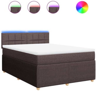 vidaXL Boxspringbett mit Matratze Dunkelbraun 140x190 cm Stoff 3289754