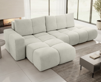 AX LIVING Ecksofa Beige Schlaffunktion Hosio 288 cm – Stilvolles Design mit Komfort Links