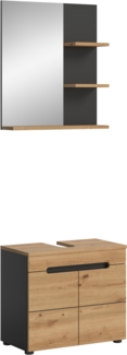 Xonox Canu Badkombination (B/H/T: 63x193x34 cm) in Basalt grau Nachbildung und Artisan Nachbildung