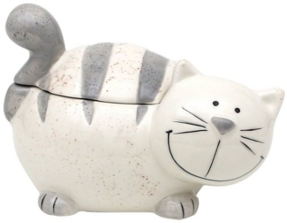 Dekohelden24 Zuckerdose Keramik Dose mit Deckel, als Katze, Keramik, (1-tlg)
