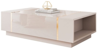 Lookway Couchtisch ONYX Kaschmir Hochglanz – Moderner Wohnzimmertisch (1x Tisch), Breite: 104 cm