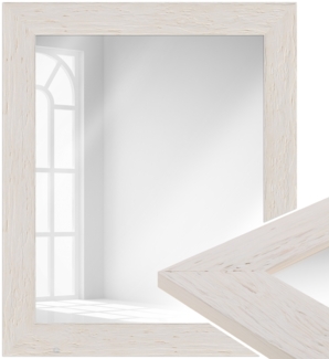 WANDStyle Wandspiegel H780 aus Massivholz in Weiß 50 x 70 cm im Stil Modern