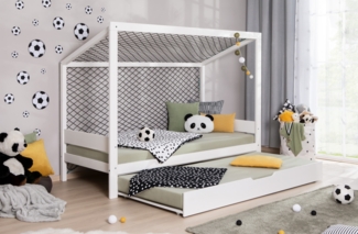 Kinderbett Fußballbett "Kimi" 90x200 Kiefer massiv, Weiß