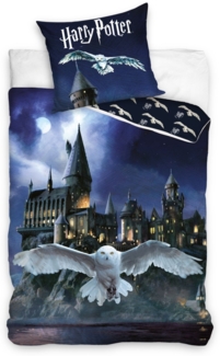 Harry Potter Bettwäsche Set 100 % Baumwolle Bettbezug 135x200 cm + Kissen 80x80 cm