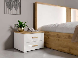 Home affaire Nachttisch Nachttische Fabella (2 Stücke), BxTxH 46,4x40,8x35 cm (Set, 2 Stücke), Nachttische (SET) mit 2 Schubladen