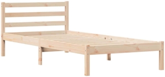 vidaXL Bettgestell mit Kopfteil Braun 220 x 100 cm Massivholz Kiefer 869778