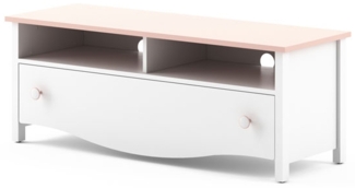 Lowboard Mia TV-Unterschrank Fernsehschrank 120cm weiß rosa