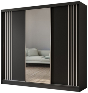 Compleo Kleiderschrank mit Spiegel MALTA Schwebetürenschrank mit Lamellen, Breite: 240 cm