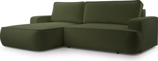 AX LIVING Ablia Sofa L Form mit Schlaffunktion Dunkelgrün 267 cm L