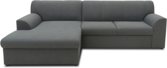 DOMO Collection Topper, Ecksofa mit Schlaffunktion, Webstoff grau, 155 x 245 cm