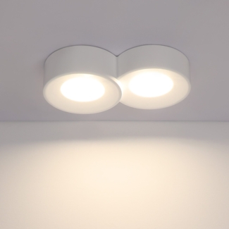 ZMH Aufbaustrahler wei? Aufbauspot rund: Spots Deckenleuchte Flur Aufbauleuchte GX53 Deckenspots 2 flammig Modern Deckenlampe Aufbau max. 10W Aufbauleuchte fr Wohnzimmer Esszimmer - Ohne Leuchtmittel