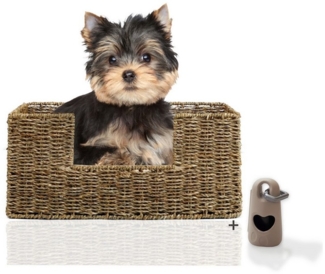 Rohrschneider Hundekorb Hundekorb Micado Katzenbett waschbarer Bezug Seegras 2 Größen