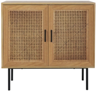 Kommode mit Türen, MDF natur, 80 x 76 x 39 cm