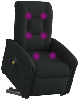 vidaXL Massagesessel mit Aufstehhilfe Schwarz Stoff 3303266